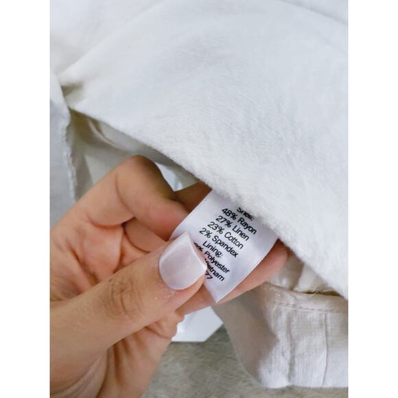 Lauren Conrad Linen Blazer Jacket Ivory Small Coastal Clean Career Fall Layer - Picture 7 of 8